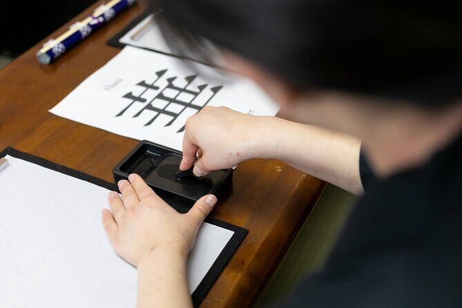 Learning Zen of Japanese Calligraphy in kimono near Osaka Castle - The Kanji Choice Moment: Turning Your Name Into Characters