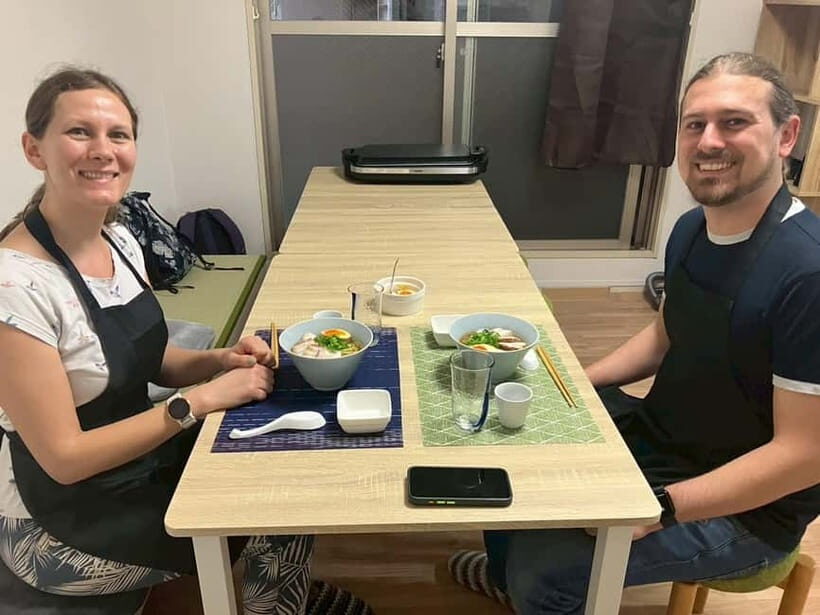 Osaka: Cooking Class Ramen & Gyoza Course in Nanba - Cooking time (1.5 hours): ramen noodles and gyoza technique in the same session