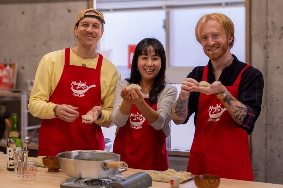 Osaka: Cooking Class & Sake Tasting with Local Market Visit - Inside the MagicalTrip Cooking Studio: Calm, Friendly, Hands-On