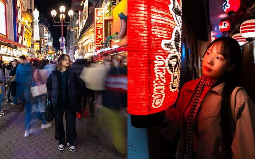 Osaka: Private Vibrant Nighttime Photoshoot (Dotonbori) - Hidden side streets: how the “extra stops” make your set feel personal