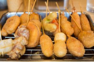 Retro Osaka Street Food Tour: Shinsekai - The Food Lesson: Mixed Juice and Takoyaki You Make